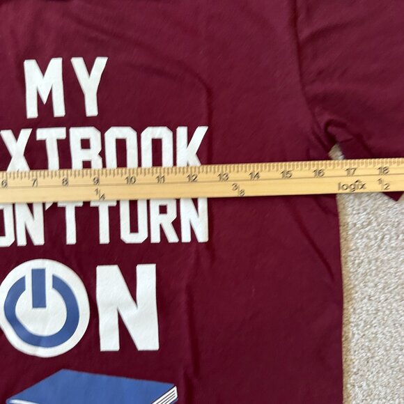 THE CHILDREN'S PLACE BOYS SHORT SLEEVE TEXTBOOK TEE GRAPHIC BURGUNDY, L/G -10/12 - Picture 6 of 8